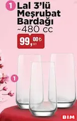 LAV LAL 3'LÜ MEŞRUBAT BARDAĞI 480 CC LAV LAL 3'LÜ MEŞRUBAT BARDAĞI 480 CC